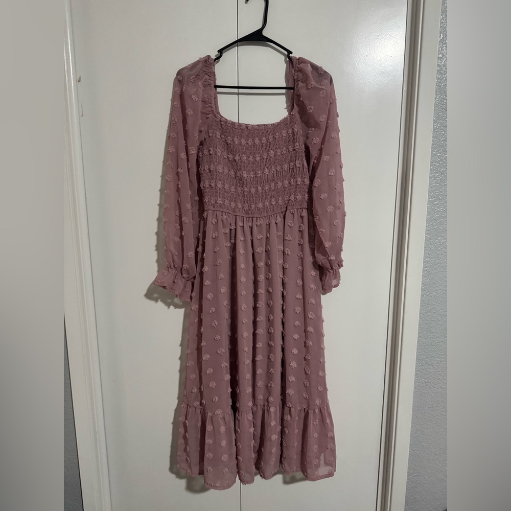 Dusty Pink Long Sleeve Dress
